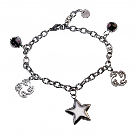 16cm tot 20cm Dames - RVS Ovale Schakearmband met Hangers Verstelbaar