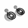 46mm Lange Oorbellen met Rondehanger Dames - RVS Zwart-Zilverkleurig