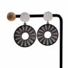 46mm Lange Oorbellen met Rondehanger Dames - RVS Zwart-Zilverkleurig