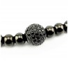 SP Jewelry - Zwarte RVS Kralen Armband - Zwart Zirkonia's-Bal