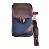 6,5 inch Telefoontas Heren - Marineblauwe Echt Leer Riemtas Heuptas