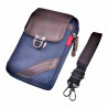 6,5 inch Telefoontas Heren - Marineblauwe Echt Leer Riemtas Heuptas