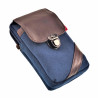 6,5 inch Telefoontas Heren - Marineblauwe Echt Leer Riemtas Heuptas