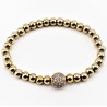 SP Jewelry - Roségoud RVS Kralen Armband - Witte Zirkonia's-Bal
