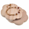 16-20cm Verguld RVS Schakelarmband Bruinen Kristallen en Murano-Glas