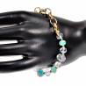 16-20cm Verguld RVS Armband Turkooisgroene Kristallen - Murano-Glas