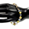 16-20cm Verguld RVS Schakelarmband Gele Kristallen - Murano-Glas
