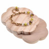 16-20cm Verguld RVS Schakelarmband Gele Kristallen - Murano-Glas
