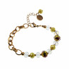 16-20cm Verguld RVS Schakelarmband Gele Kristallen - Murano-Glas