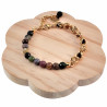 16-20cm Armband Dames - Verguld RVS - Schakelsarmband met Natuurlijke Indiase Agaatstenen - Verstelbaar