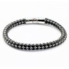 Gevlochten Leren Armband Zwart-Wit