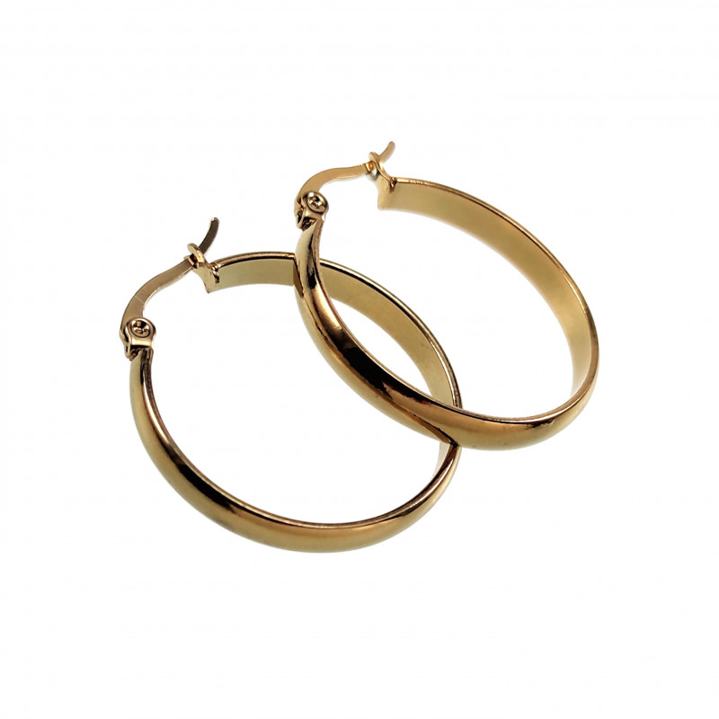 ∅30mm x 4mm Oorringen Dames - Gepolijst Verguld RVS - Oorbellen ∅30mm x 4mm Oorringen Dames - Gepolijst Verguld RVS - Oorbellen