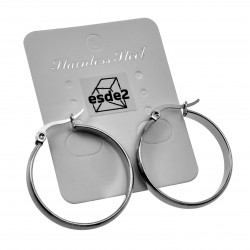 ∅30mm x 3mm Oorringen Dames - Gepolijst RVS - Oorbellen