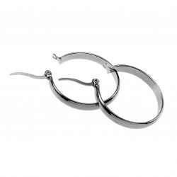 ∅30mm x 3mm Oorringen Dames - Gepolijst RVS - Oorbellen