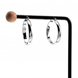 ∅30mm x 3mm Oorringen Dames - Gepolijst RVS - Oorbellen