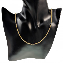 45cm of 50cm - 2mm Kord Ketting Unisex - Verguld RVS - Goudkleurige Kordketting Dames - Heren