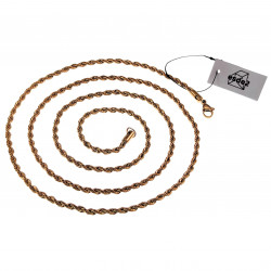 80cm - 3mm Kord Ketting Unisex Verguld RVS - Goudkleurige Kordketting