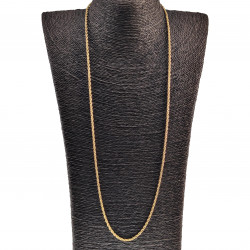 80cm - 3mm Kord Ketting Unisex Verguld RVS - Goudkleurige Kordketting