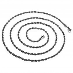 80cm of 50cm - 2mm Kord Ketting Unisex - Gepolijst RVS - Zilverkleurige Kordketting Dames - Heren