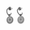 Oorbellen Dames - Zilverkleurig RVS - Open Oorringen met Witte Hanger - Dottilove Bungelende Oorbellen