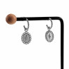 Oorbellen Dames - Zilverkleurig RVS - Open Oorringen met Witte Hanger - Dottilove Bungelende Oorbellen