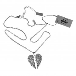 Gepolijst RVS - Gepersonaliseerde Engel Vleugel Ketting 48cm - Dames