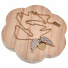48cm Ketting + Hanger Dames - Verguld RVS - Gepersonaliseerde Engel Vleugel Ketting - Engel Ketting - Goudkleurige Hart Ketting