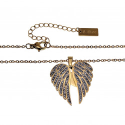48cm Ketting + Hanger Dames - Verguld RVS - Gepersonaliseerde Engel Vleugel Ketting - Engel Ketting - Goudkleurige Hart Ketting