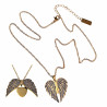 48cm Ketting + Hanger Dames - Verguld RVS - Gepersonaliseerde Engel Vleugel Ketting - Engel Ketting - Goudkleurige Hart Ketting