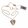 48cm Ketting + Hanger Dames - Verguld RVS - Gepersonaliseerde Engel Vleugel Ketting - Engel Ketting - Goudkleurige Hart Ketting