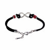17 - 20cm Armband Unisex - Zwarte Koord Armband RVS Infinity Armband