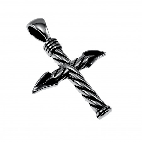 Kruis Hanger Heren - RVS - Kruis Hanger met Speer - Symbolische Hanger