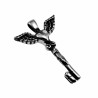 60cm x 3mm Jasseron-ketting + Engel-Hart Sleutelhanger Heren - RVS