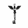 60cm x 3mm Jasseron-ketting + Engel-Hart Sleutelhanger Heren - RVS