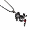 60cm Jasseron-ketting + Drakenhanger Rode Kattenoogsteen Unisex RVS