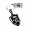 56mm x 30mm Schedel Hanger Heren - Gepolijst RVS - Grote Schildhanger met 3D-Schedelkop - Biker Hanger