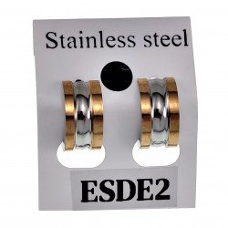 ∅13mm x 7mm Oorringen - RVS Zilverkleur - Goudkleur - Brede Oorbellen