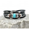 Leren Armband met Turquoise Kraal