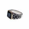 Zegelring Heren - Gepolijst RVS - Ring met Zwarte Onyx