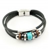 Leren Armband met Turquoise Kraal