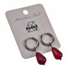 Oorringen Dames - Gepolijst RVS - Rode Jade Drop Stone Dangle Oorbellen