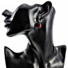 Oorringen Dames - Gepolijst RVS - Rode Jade Drop Stone Dangle Oorbellen