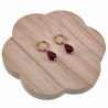 ∅14mm x 2mm Oorringen Dames - Verguld RVS - Rode Jade Drop Stone Dangle Oorbellen