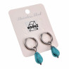 Oorringen Dames - Gepolijst RVS - Turquoise Drop Stone Dangle Oorbellen