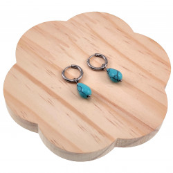 Oorringen Dames - Gepolijst RVS - Turquoise Drop Stone Dangle Oorbellen