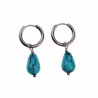 Oorringen Dames - Gepolijst RVS - Turquoise Drop Stone Dangle Oorbellen
