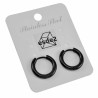 ∅15mm x 2,5mm Oorringen Unisex - Zwarte PVD-Coating RVS - Oorbellen