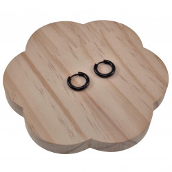 ∅15mm x 2,5mm Oorringen Unisex - Zwarte PVD-Coating RVS - Oorbellen