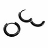 ∅15mm x 2,5mm Oorringen Unisex - Zwarte PVD-Coating RVS - Oorbellen