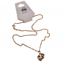 Dames - Rope Oval Ketting met Babyvoetjes Hanger - Rose Gold Plated
